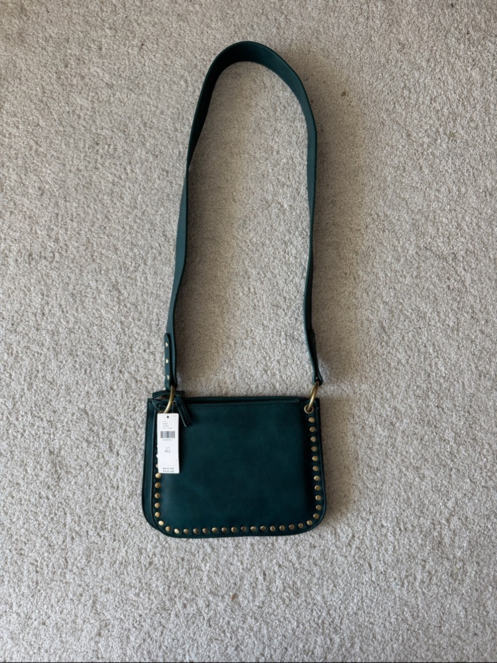 Deep Green Studded Crossbody Bag for Women
